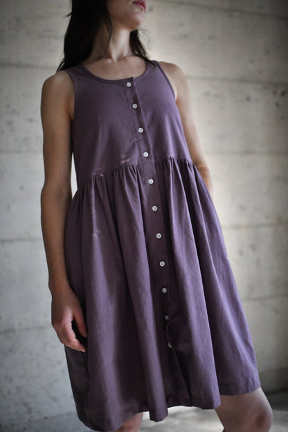 GATHERED DRESS, LILAC