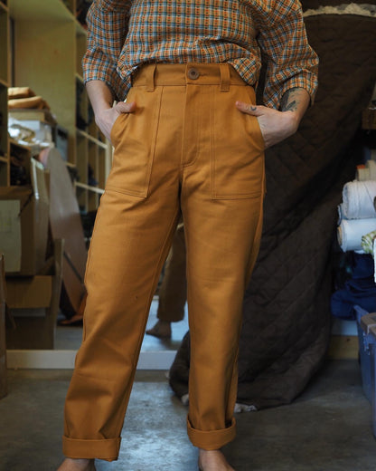 100% COTTON BRUSHED BULL DENIM - CAMEL