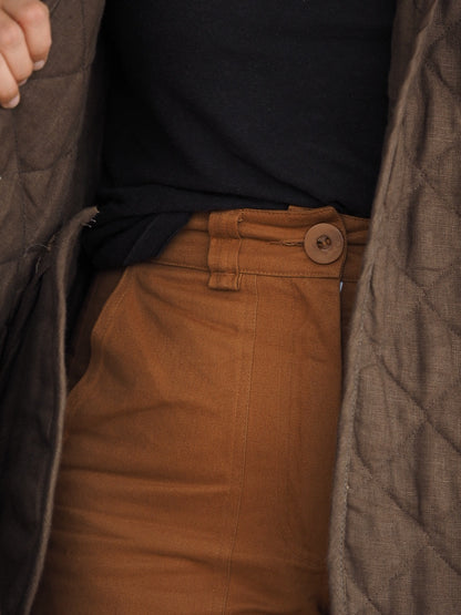 COROZO BUTTON - CARAMEL 1"