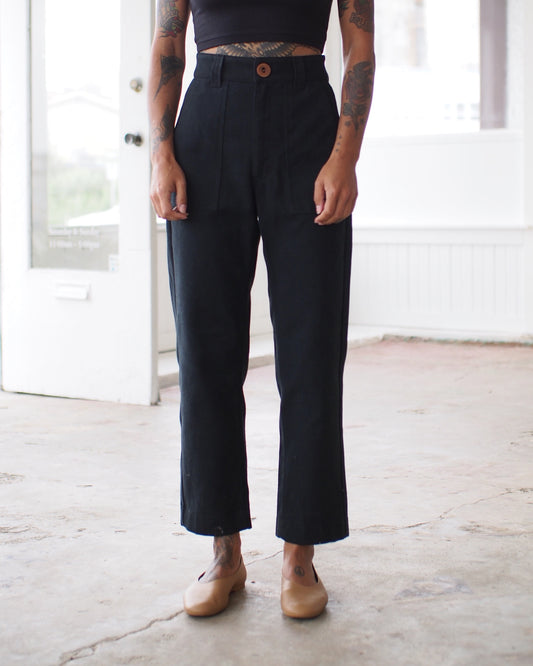 UTILITY PANTS, BLACK DENIM